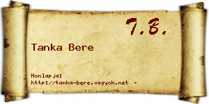 Tanka Bere névjegykártya